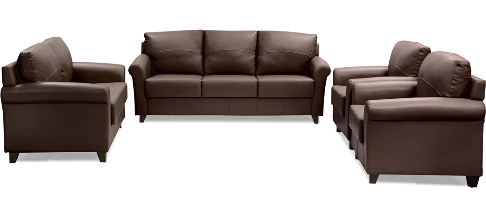 Harmony - Wine Red Leatherite Sofa Set 3-2-1-1