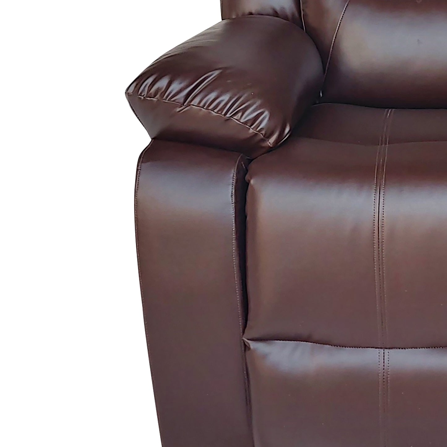 Wilson Leatherette 1 Seater Recliner With Pullout Lever - Dark Brown