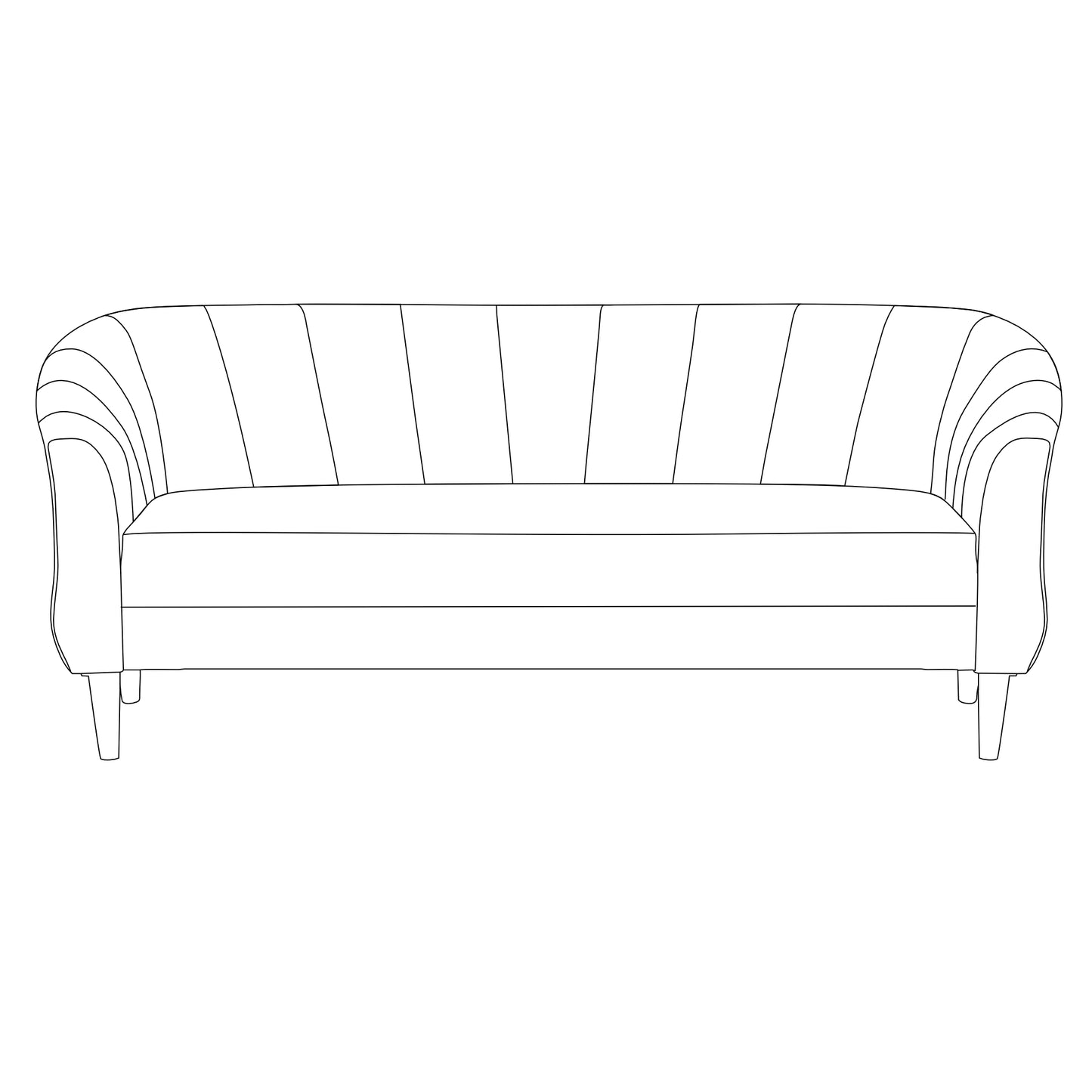 Persia Velvet Fabric Sofa - Brown