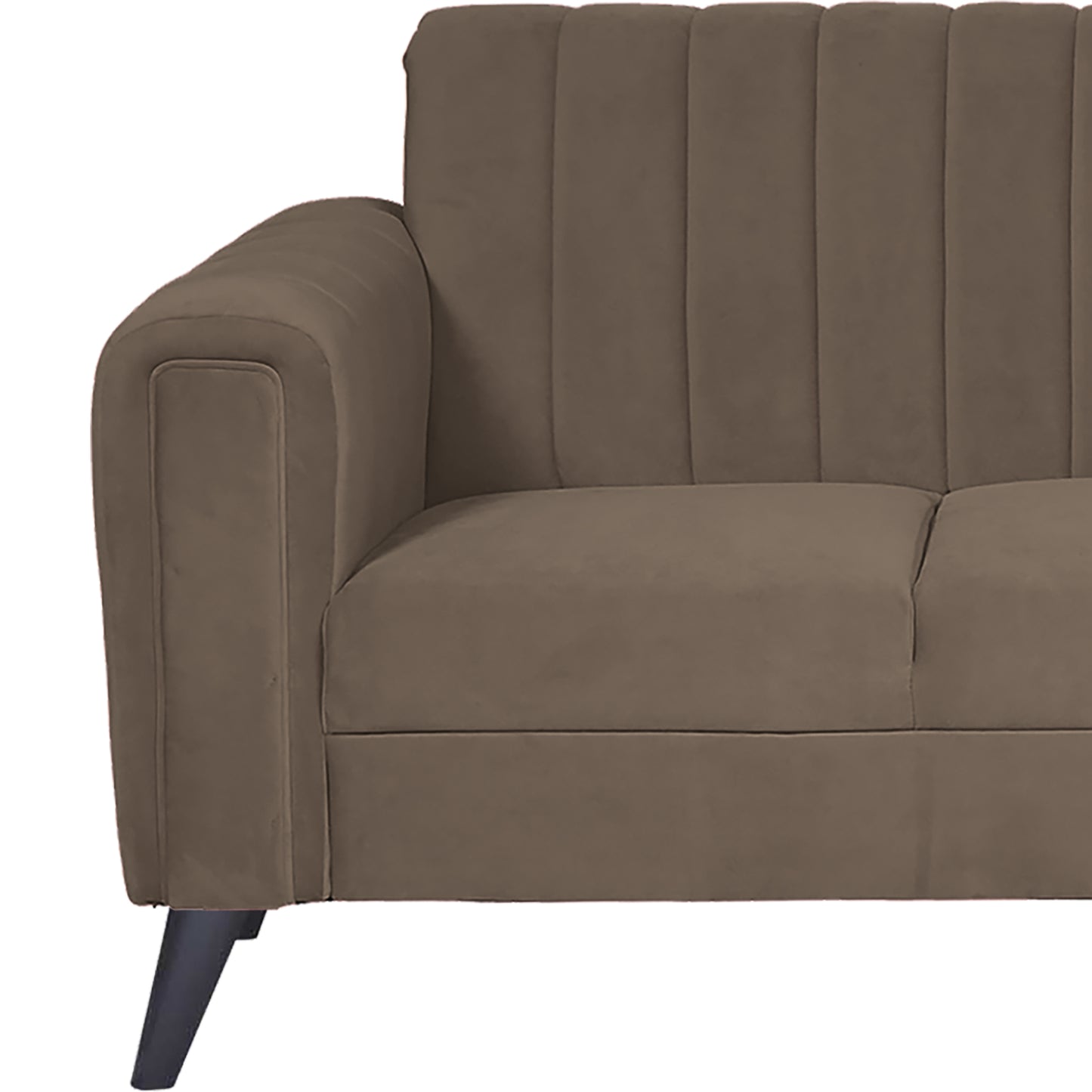 Mabel Quilted Back Fabric Sofa - Dark Brown