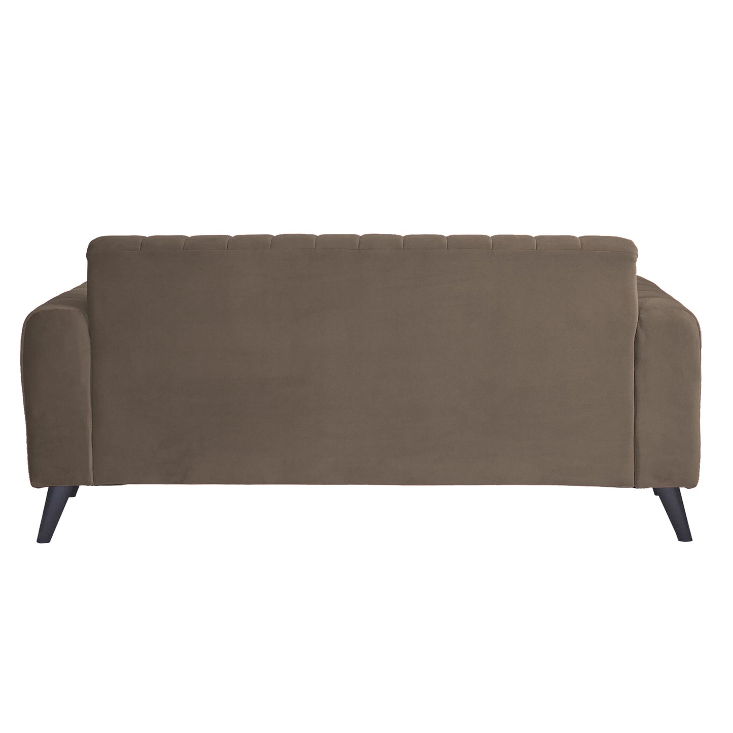 Mabel Quilted Back Fabric Sofa - Dark Brown