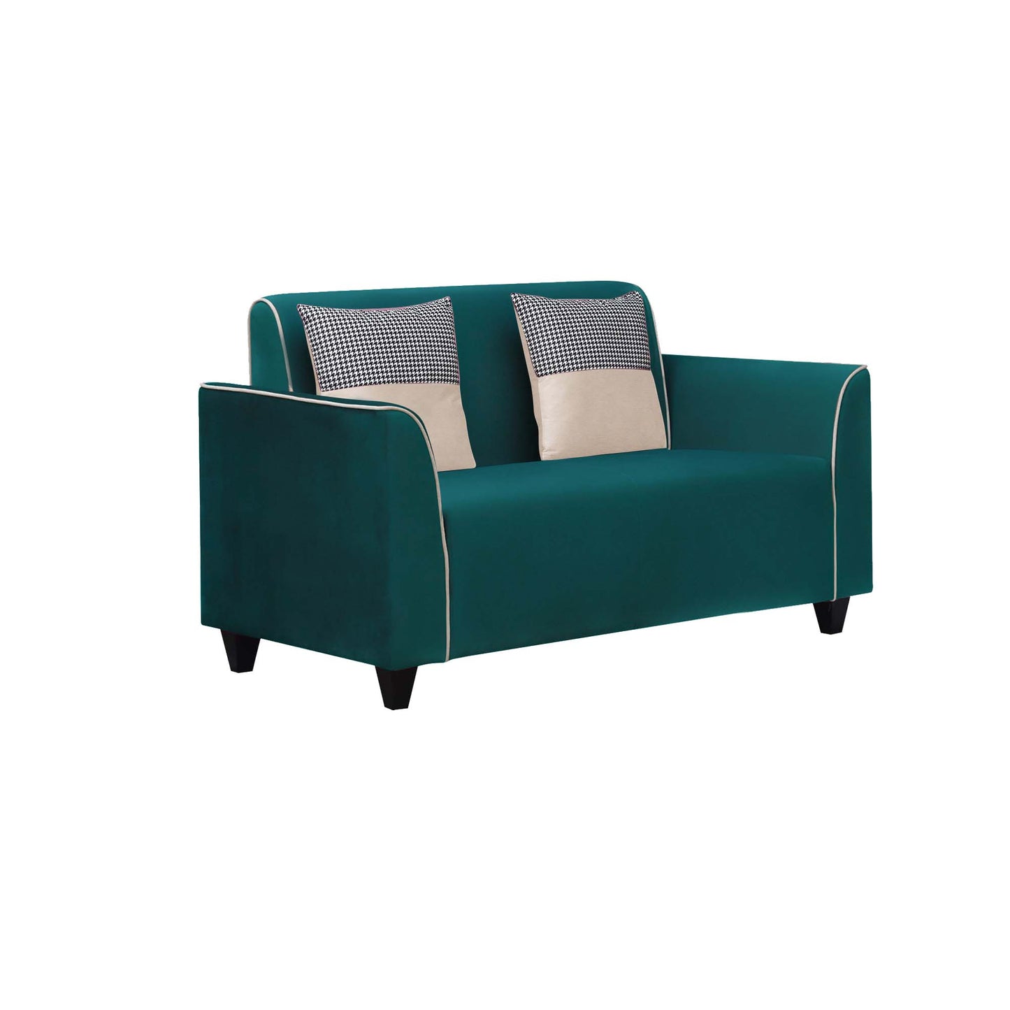 Beckett Cushion Back Fabric Sofa - Green & Beige