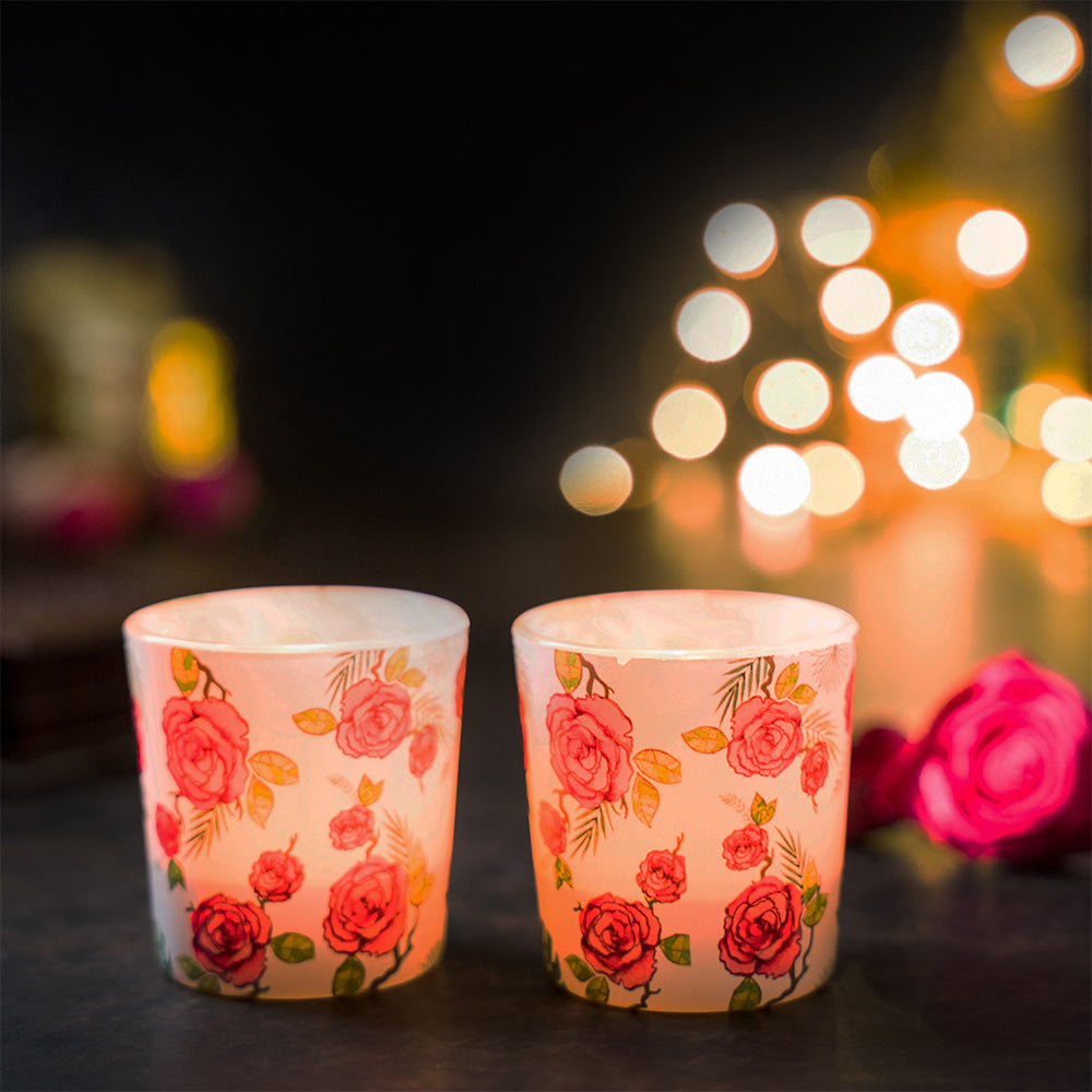 Misty Morning White Candle Votives Set of 2
