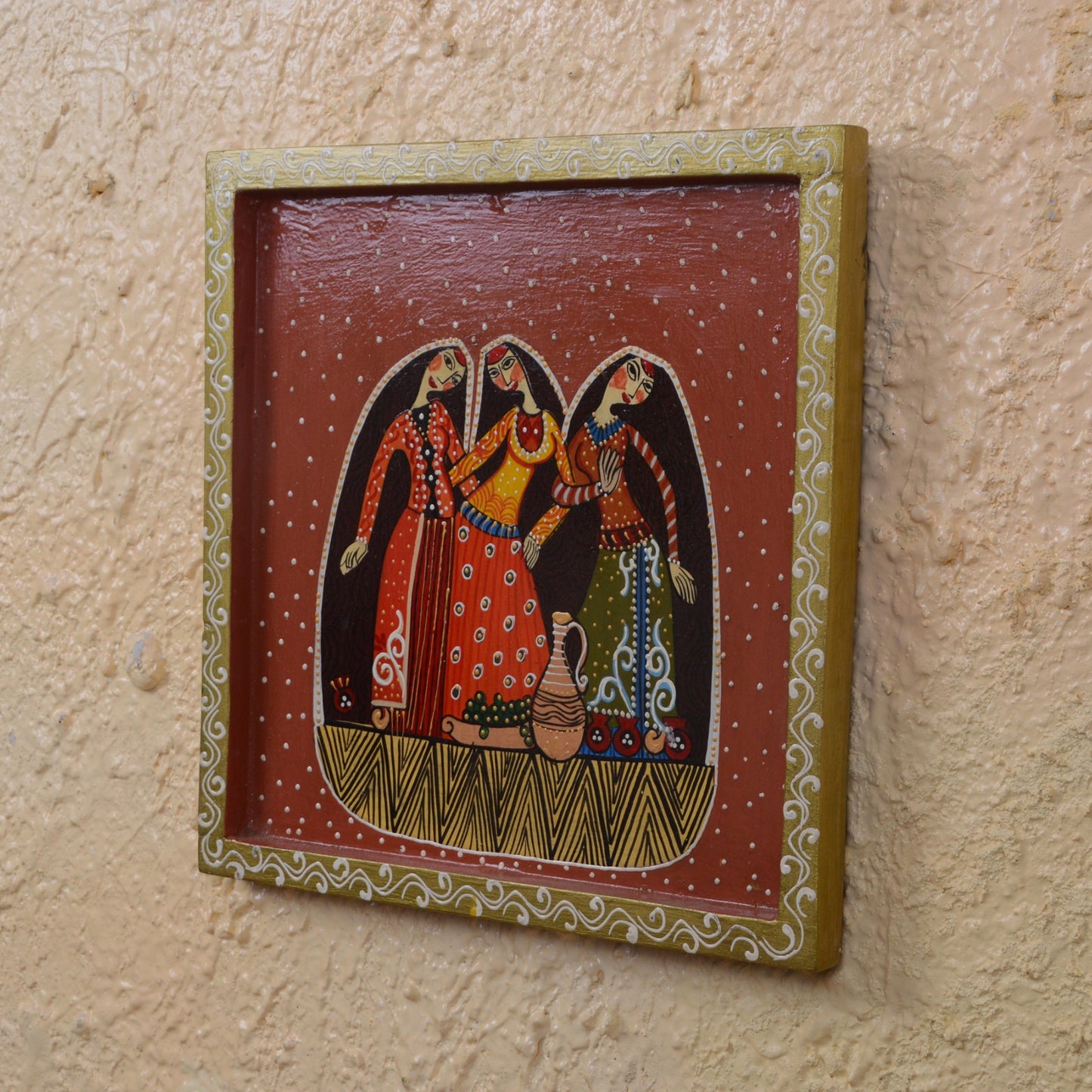 Ishan - Solid Wood Wall Art - Multi Colour Paint Finish