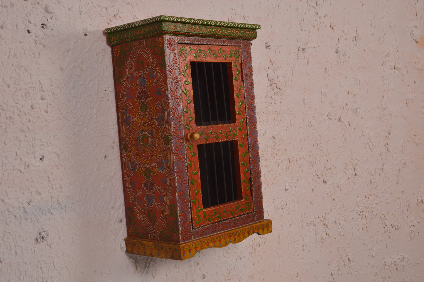 Aaliya - Wall Cabinet Art - Multi Colour Paint Finish