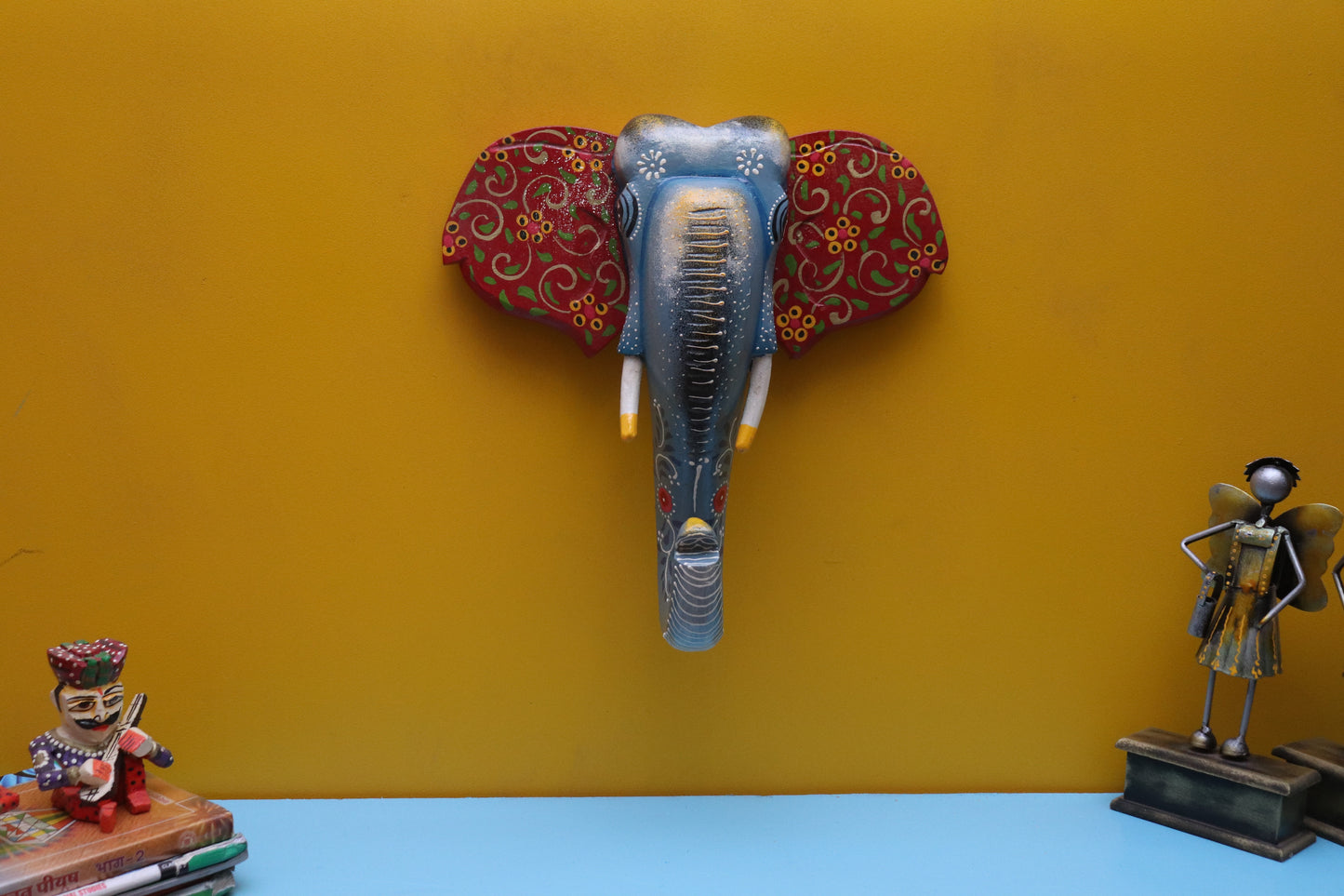 Geeth - Wood Wall Decor Animal Figure Art - Multi Colour