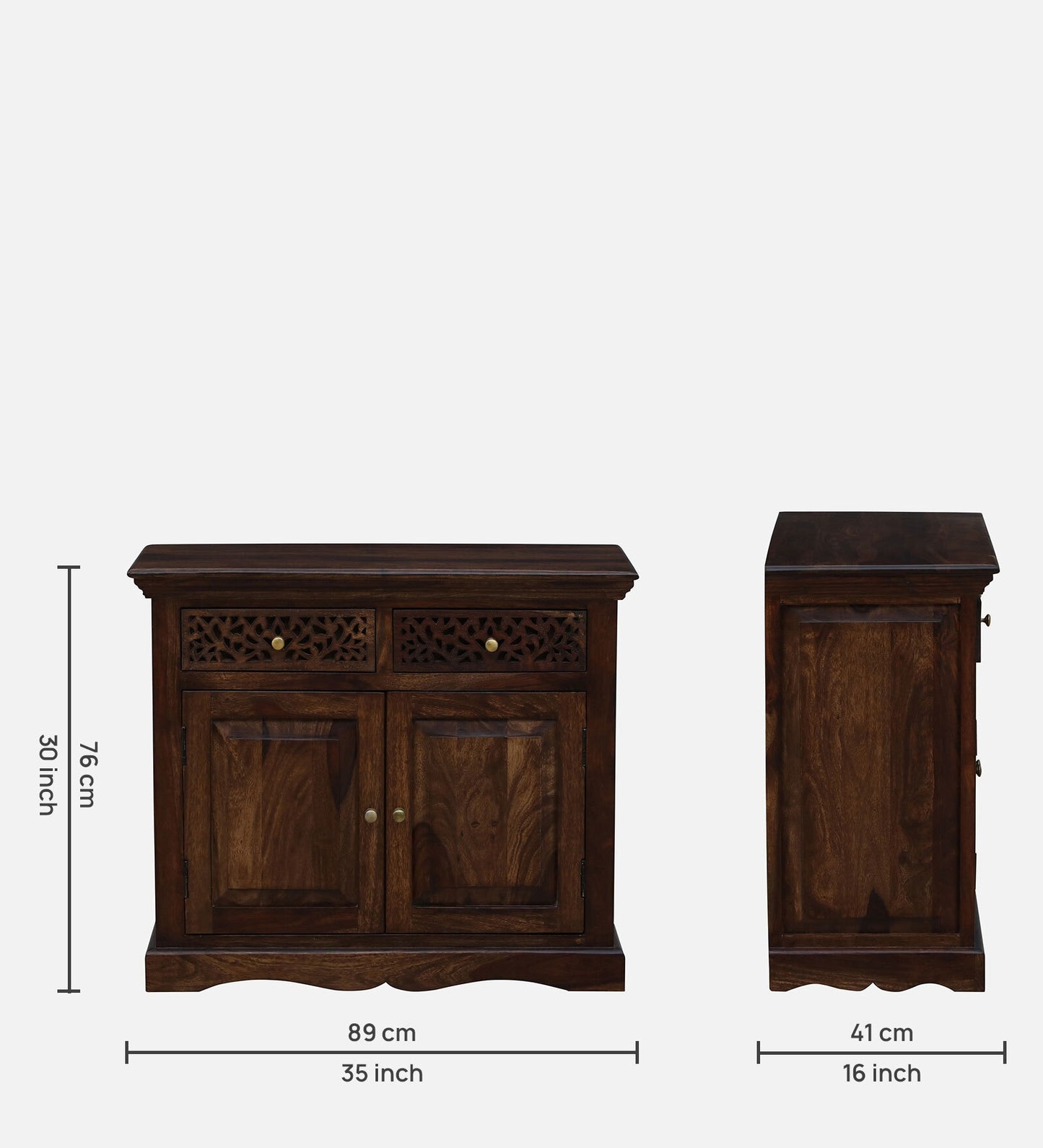 Sheesham Wood Storage Cabinet In Walnut Polish Finish