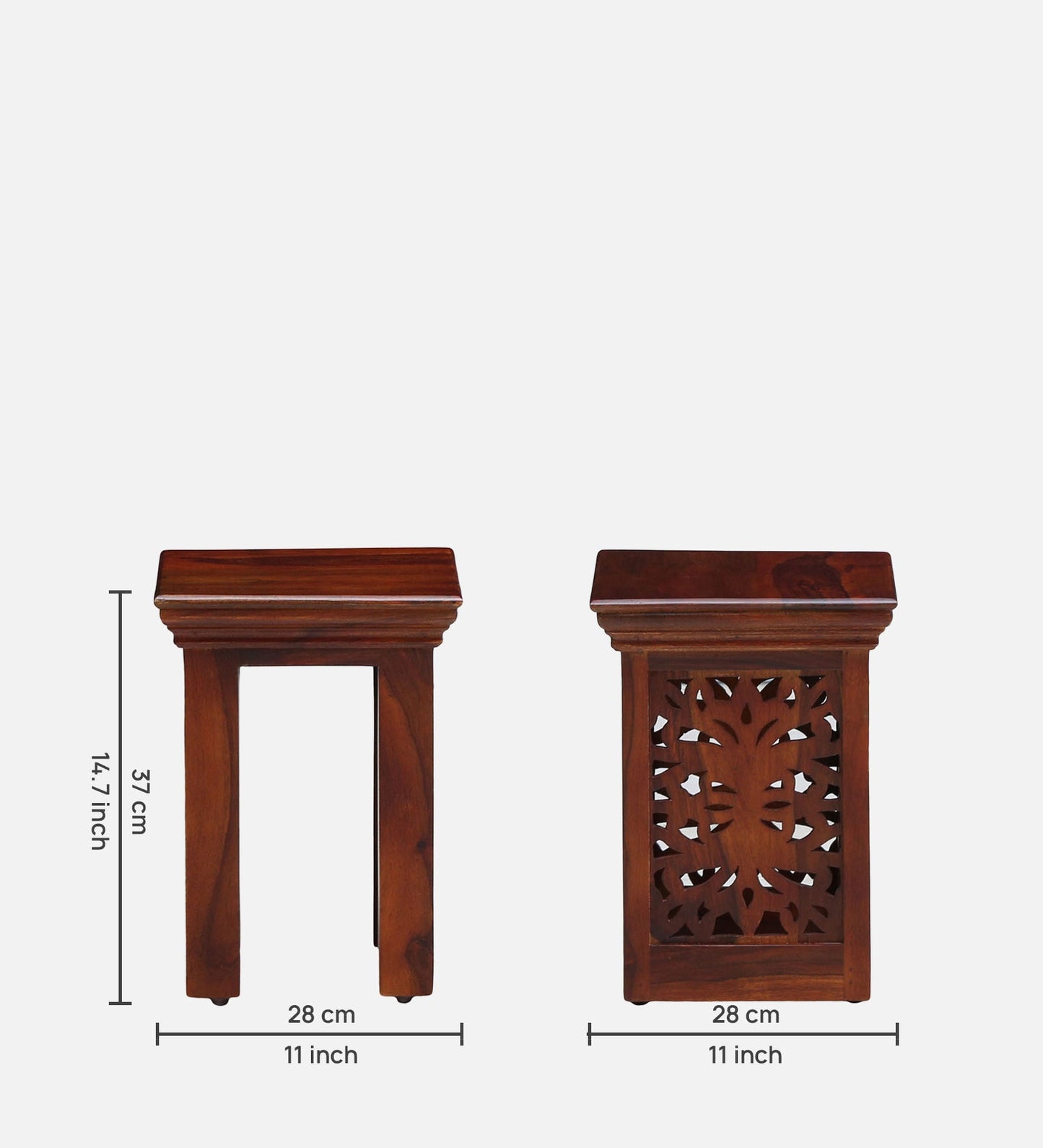 Carol - Sheesham Wood Nest Of Tables In Honey Oak Finish