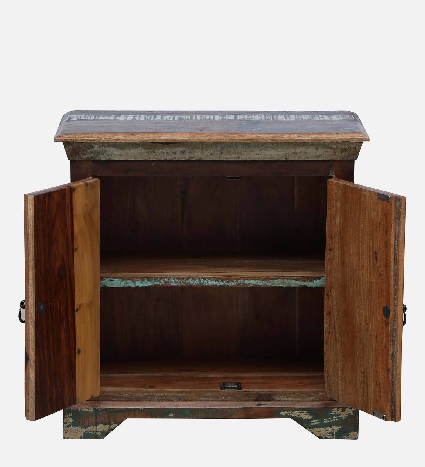 Solid Reclaimed Wood Storage Cabinet In Distress Finish