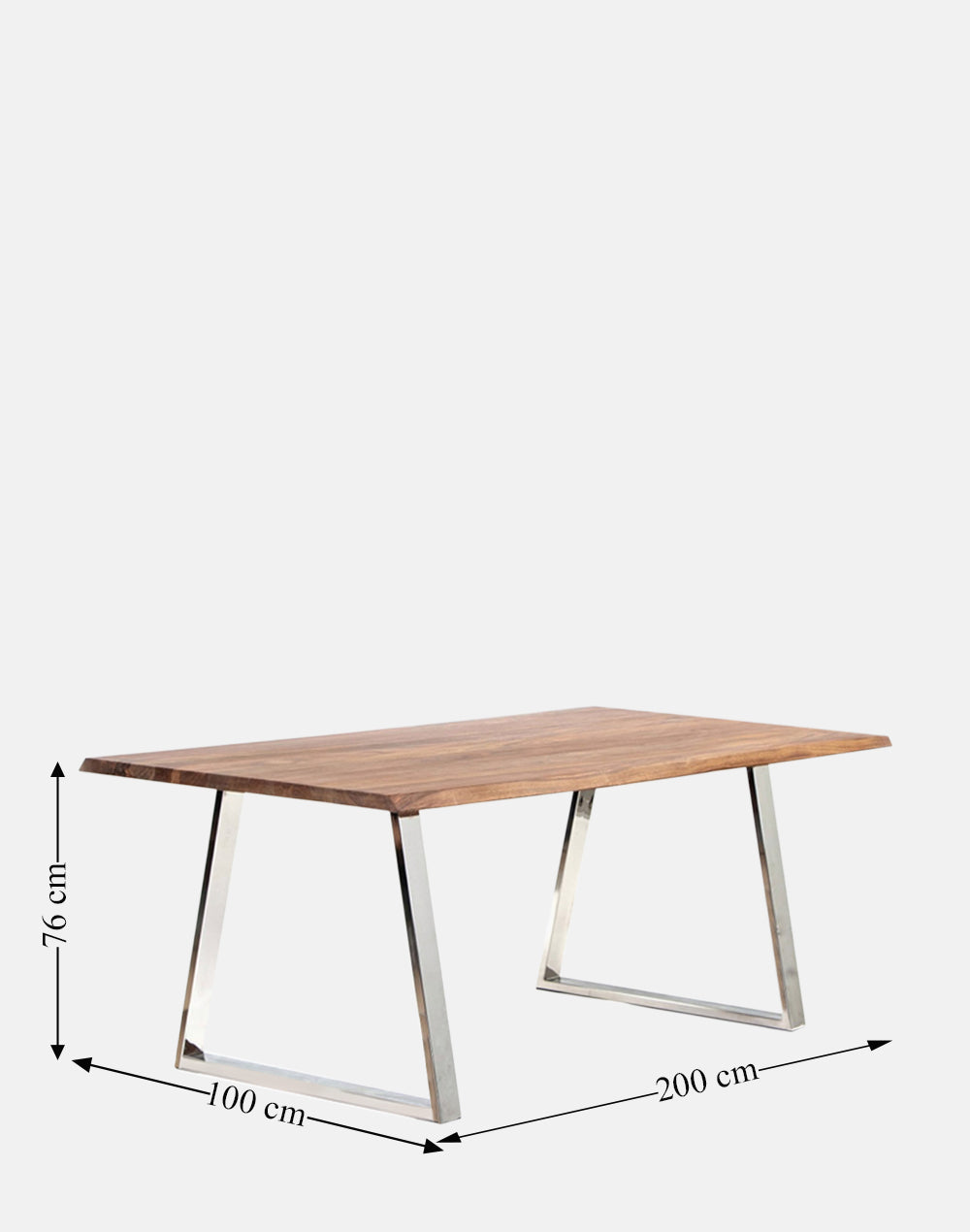 Solid Wood And Iron Dining Table In Teak Finish