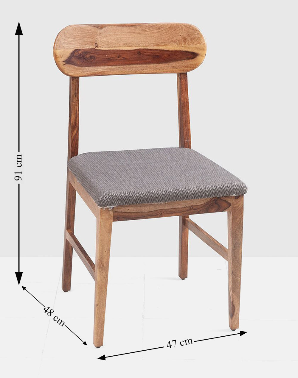 Solid Wood Dining Chair In Teak Finish