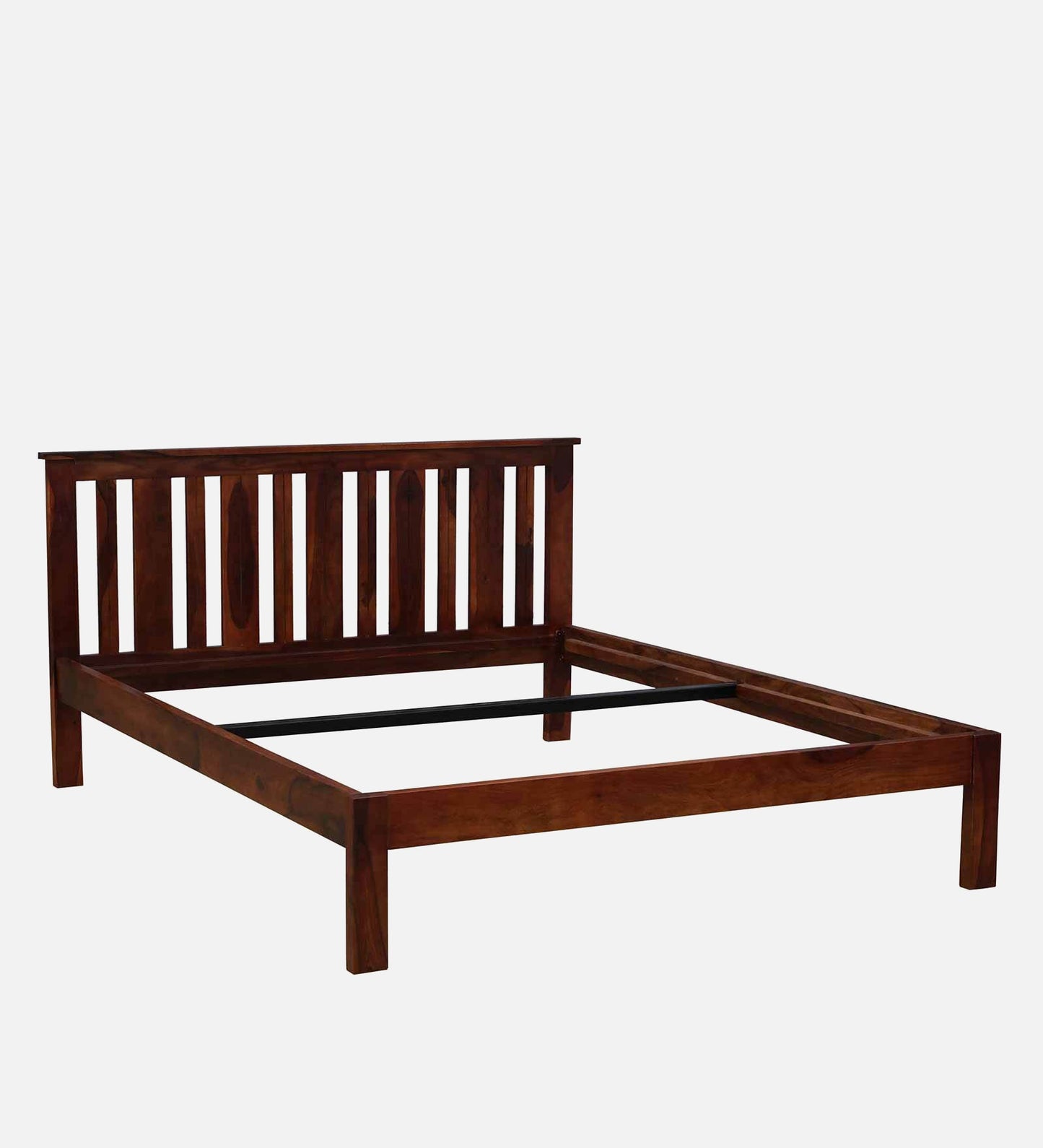 Sheesham Wood Queen Size Non Storage Bed In Honey Oak Finish