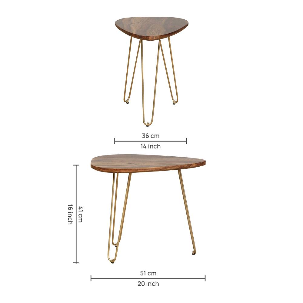 Solid Wood Bedside Tables In Rustic Teak Finish