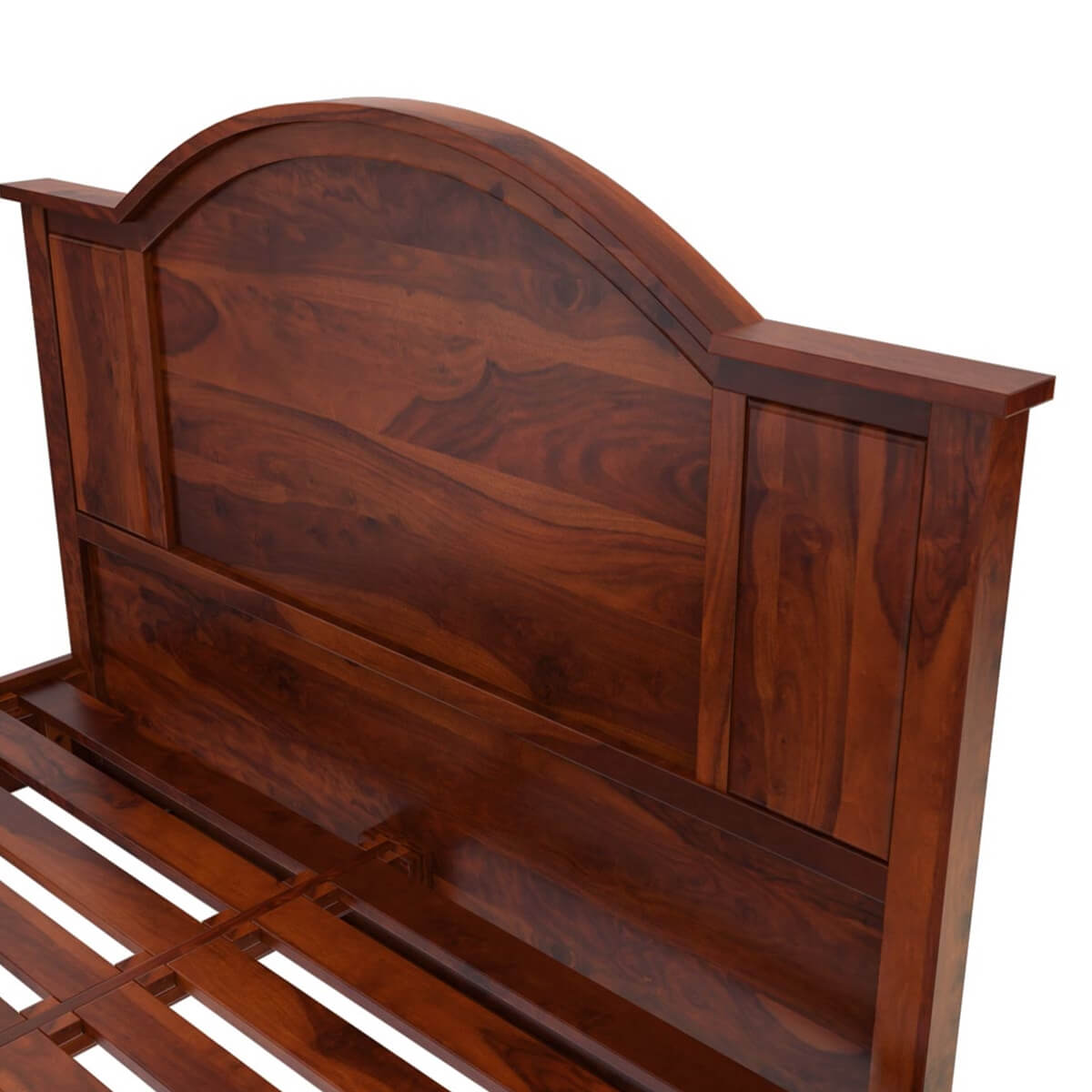Solid Wood King Bed In Rosewood Finish