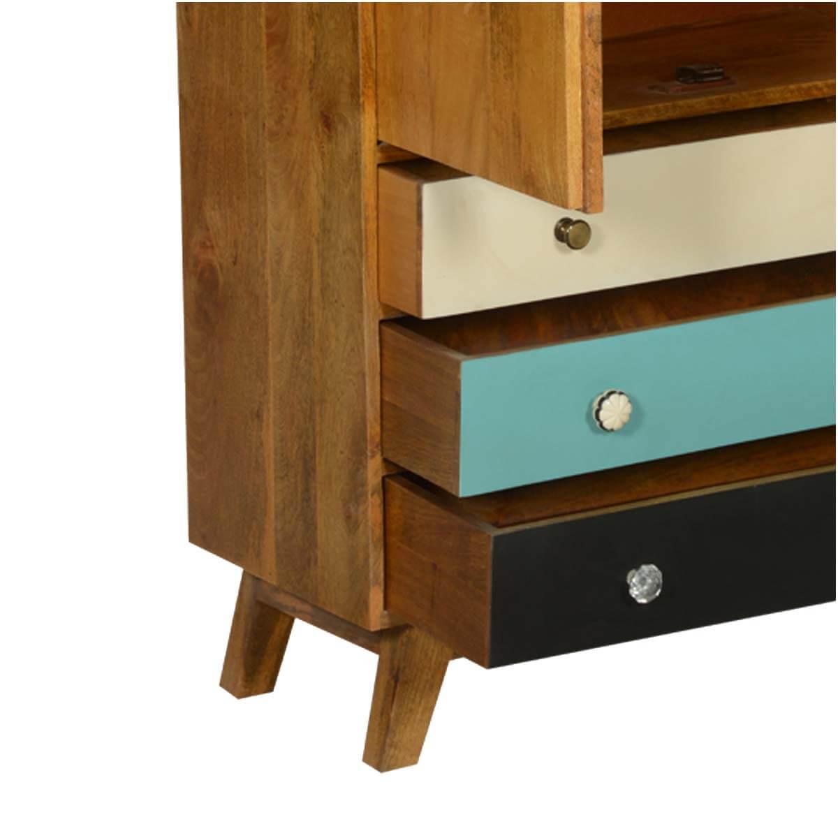 Solid Wood Wardrobe In Natural Finish