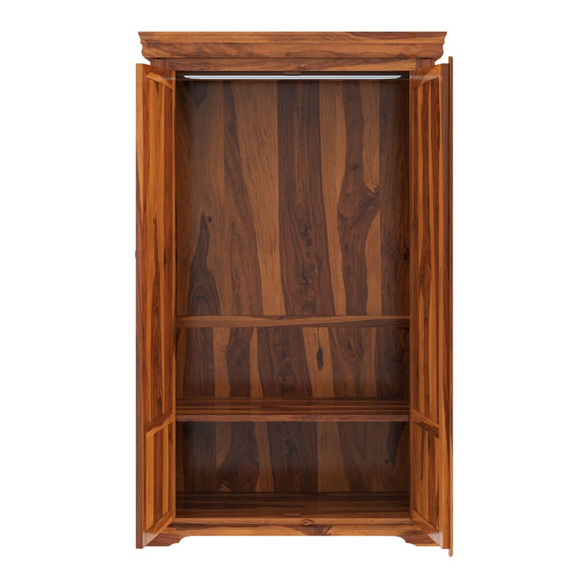 Solid Wood Wardrobe In Natural Finish