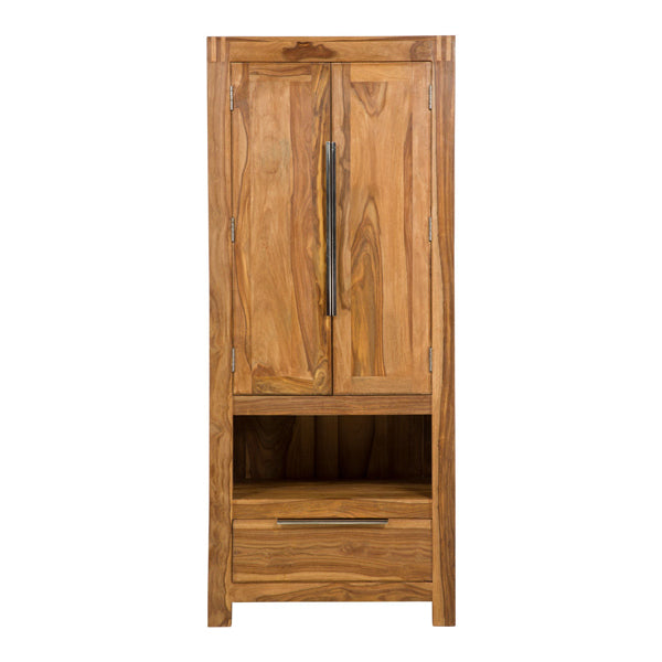 Solid Wood Wardrobe In Natural Finish