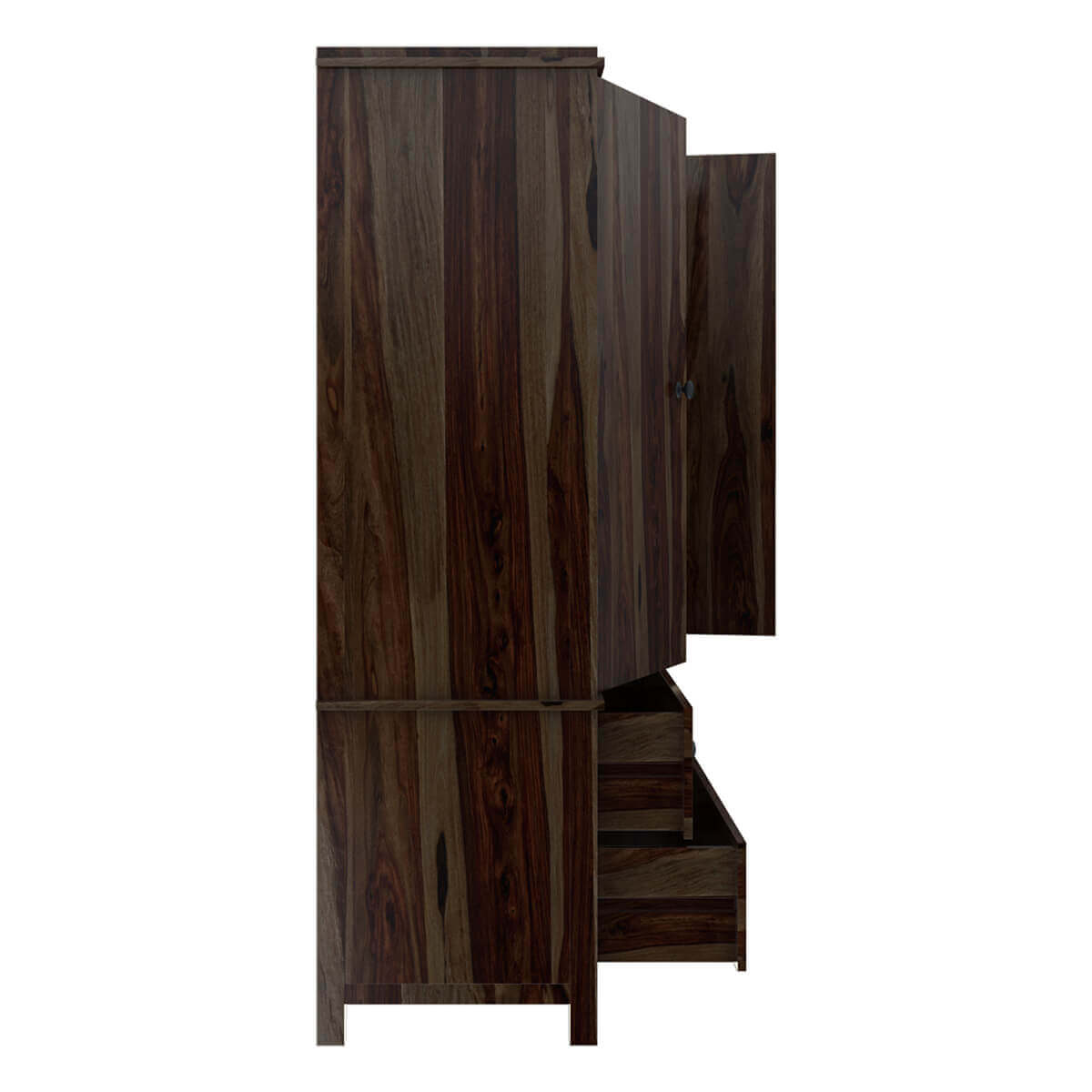 Solid Wood Chest Of Drawers In Walnut Finish