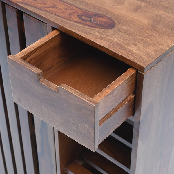 Solid Wood Shoe Rack In Natural Finish