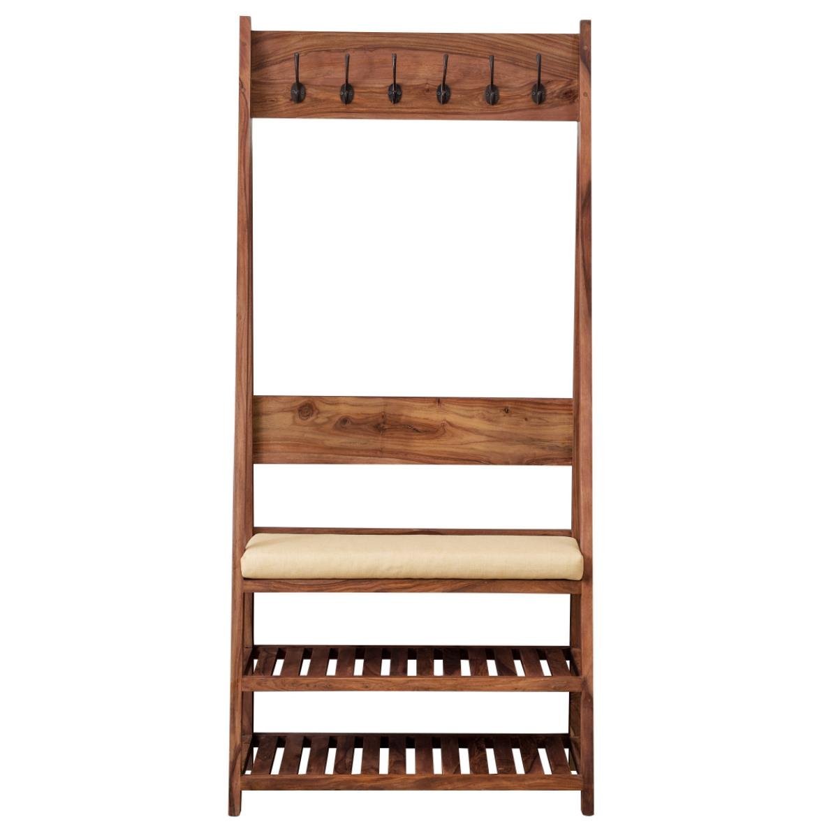 Solid Wood Shoe Rack In Natural Finish