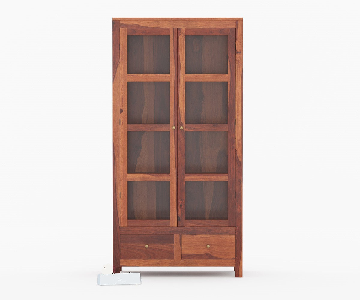 Solid Wood Crockery Unit In Honey Finish