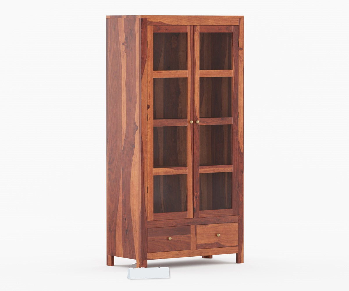 Solid Wood Crockery Unit In Honey Finish