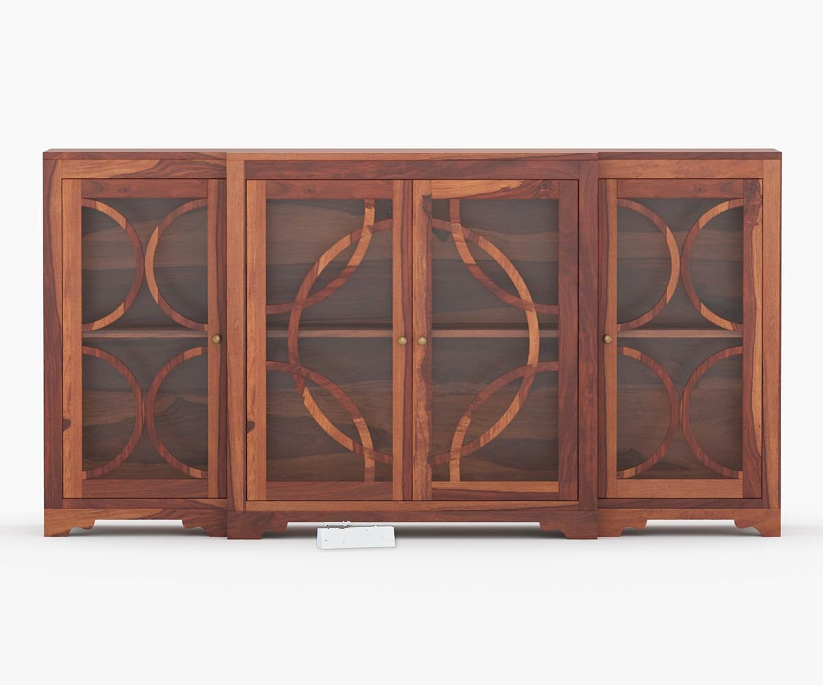 Solid Wood Crockery Unit In Honey Finish