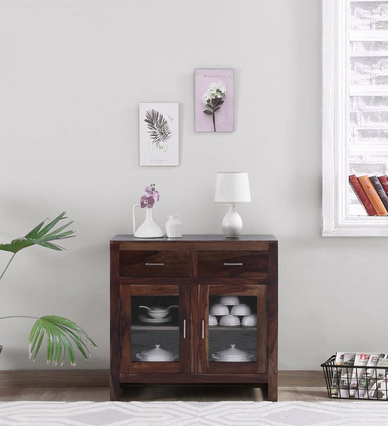 Solid Wood Crockery Unit In Provincial Teak Finish