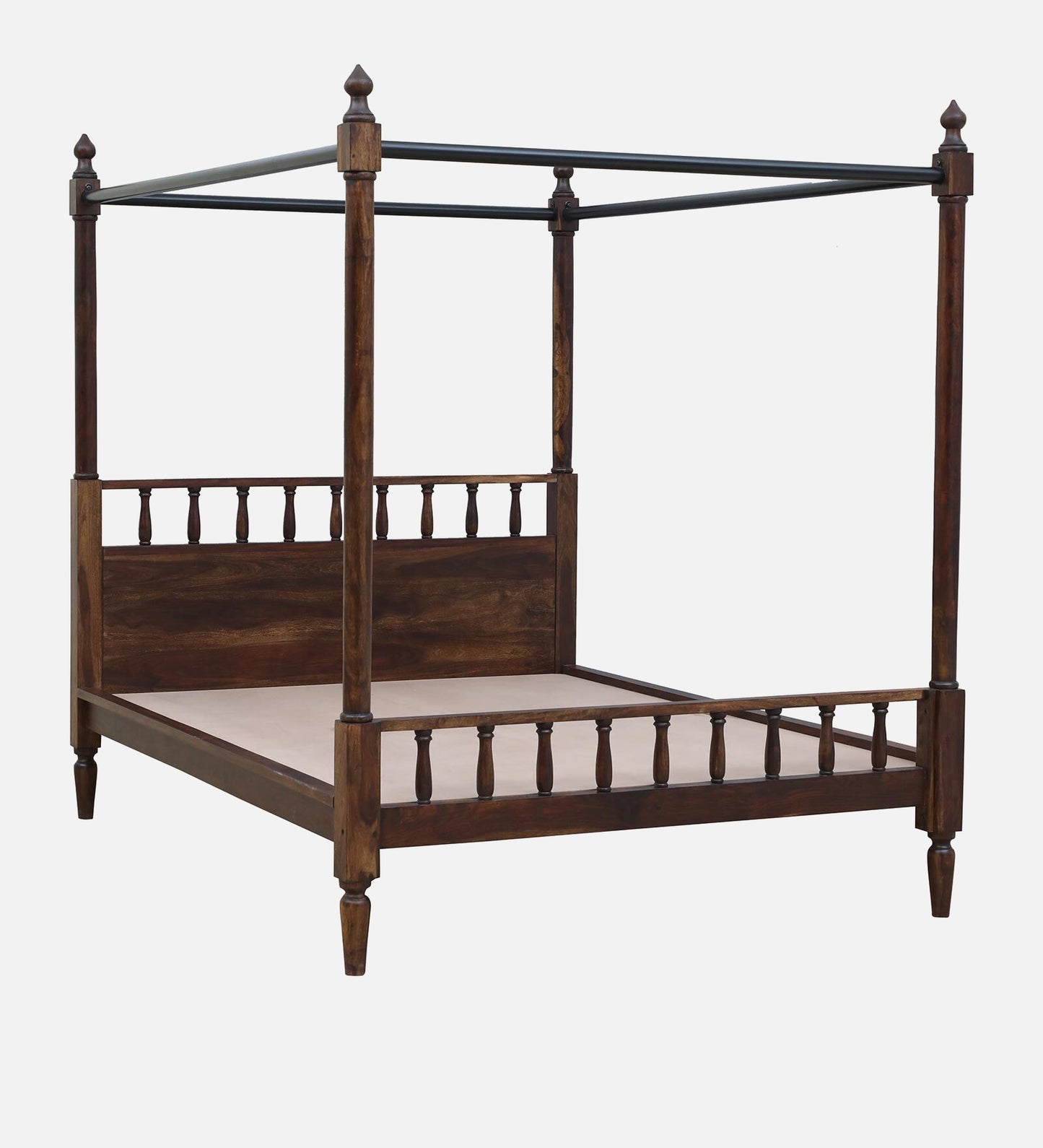 Sheesham Wood King Size Poster Bed In Provincial Teak Finish
