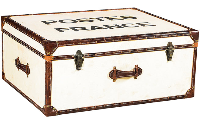 Aura - Leather & Plywood Storage Box - Beige