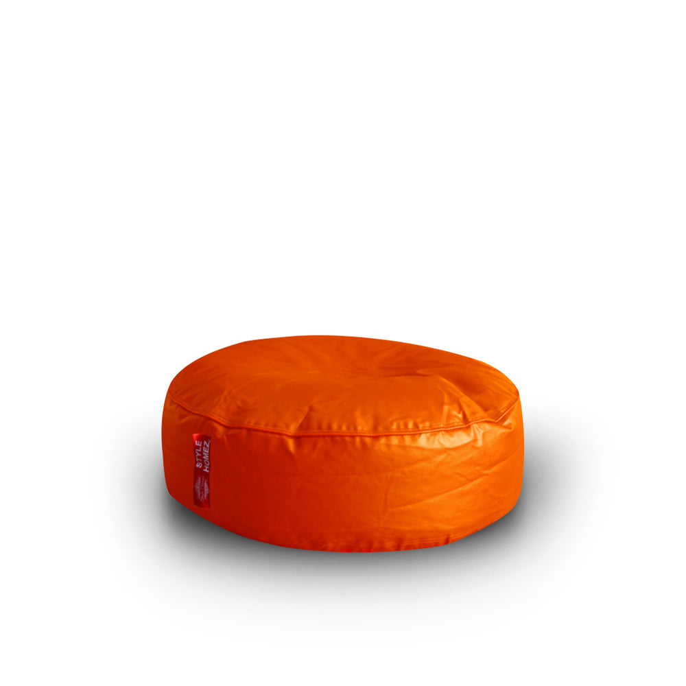 XL Round Floor Cushion With Beans - Orange