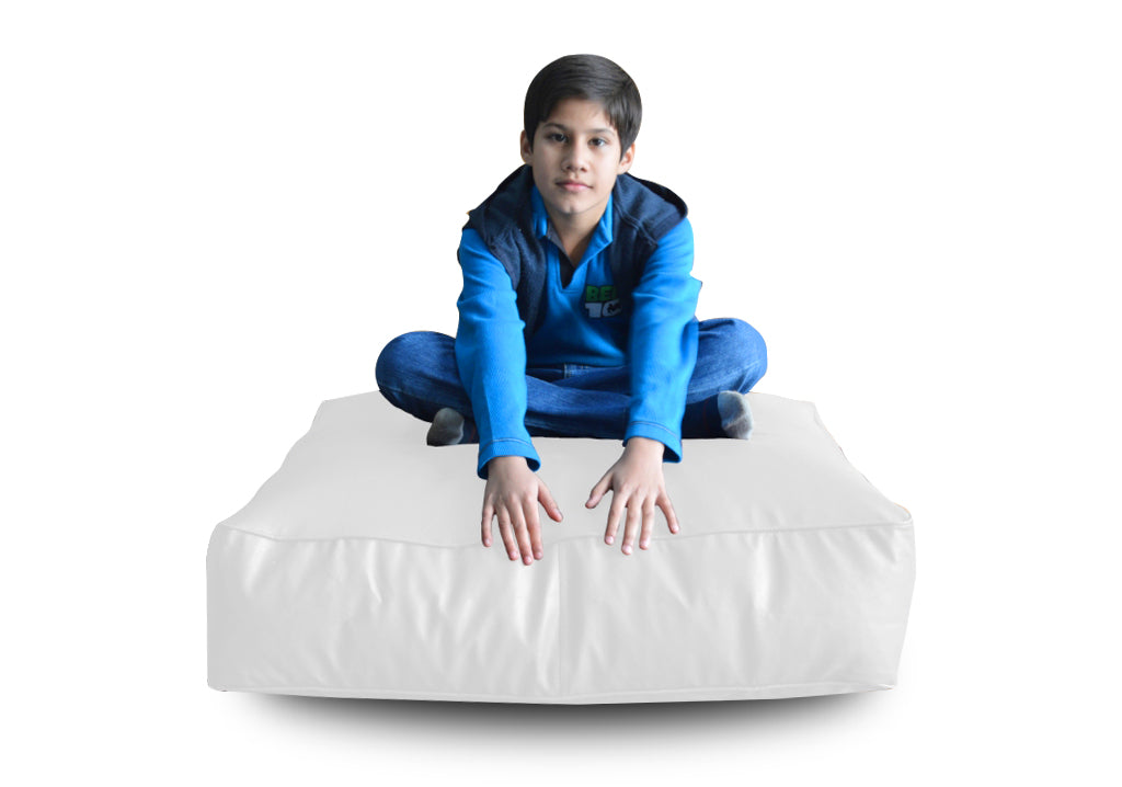 XL Floor Cushion With Beans - Square - White