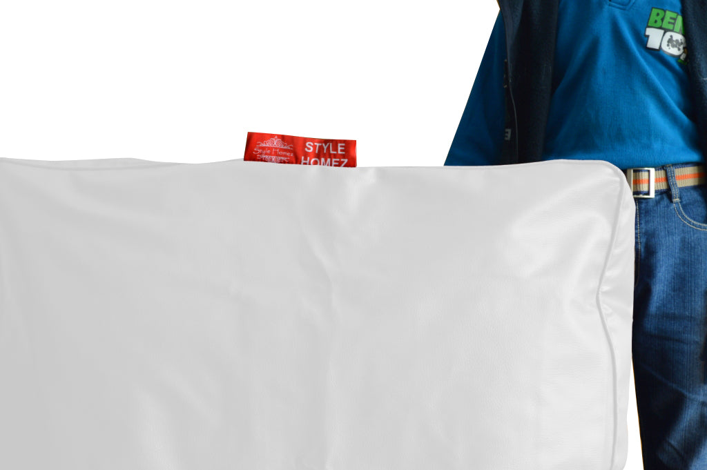 XL Floor Cushion With Beans - Square - White