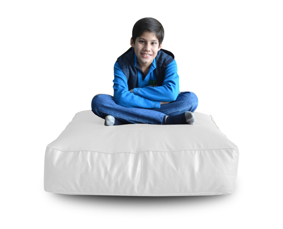 XL Floor Cushion With Beans - Square - White