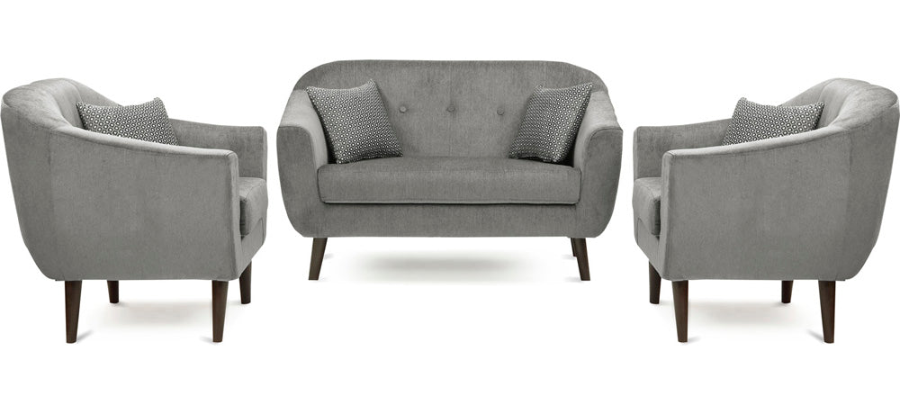 Iris - Chestnut Fabric Sofa (2+1+1) - Grey