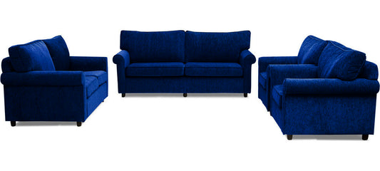 Muse - Midnight Blue Fabric Sofa (3-2-1-1 Sofa Combo)