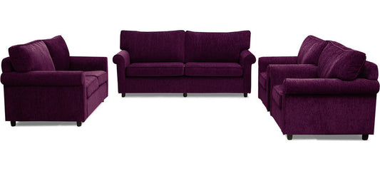 Muse - Dark Berry Fabric Sofa Set 3-2-1-1