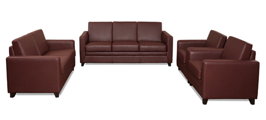 Symphony - Wine Red Leatherite Sofa (3-2-1-1 Sofa Combo)