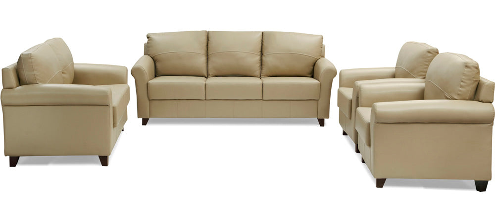 Harmony - Camel Cord Leatherite Sofa Set 3-2-1-1