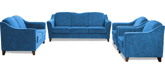 Crescent - Persian Blue Fabric Sofa 3-2-1-1