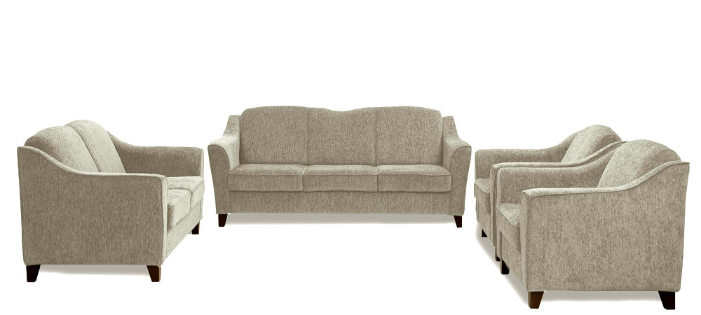 Cresecent - Fabric Upholsetered - (3+2+1+1) Seater Sofa Set - Ash Gray