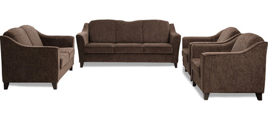 Crescent - Wheat Brown Fabric Sofa Set 3-2-1-1