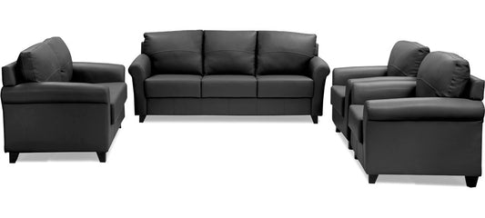 Harmony - Misty Grey Leatherite Sofa Set 3-2-1-1