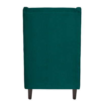 Mabel Tufted Wing Chair Solid Wood Living Room Chair- Green