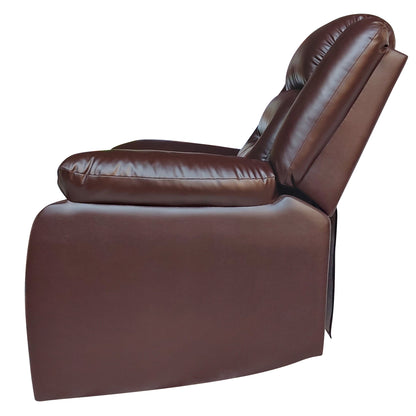 Wilson Leatherette 1 Seater Recliner With Pullout Lever - Dark Brown