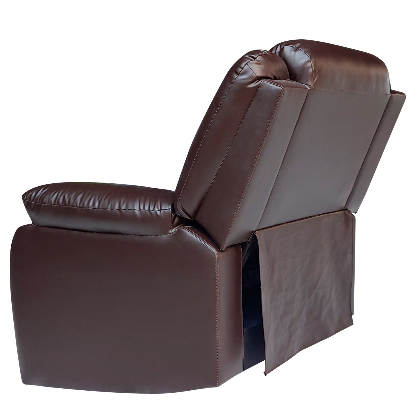 Wilson Leatherette 1 Seater Recliner With Pullout Lever - Dark Brown