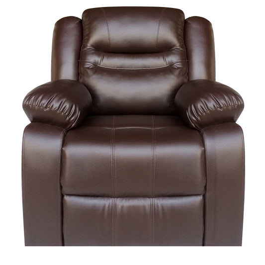 Wilson Leatherette 1 Seater Recliner With Pullout Lever - Dark Brown