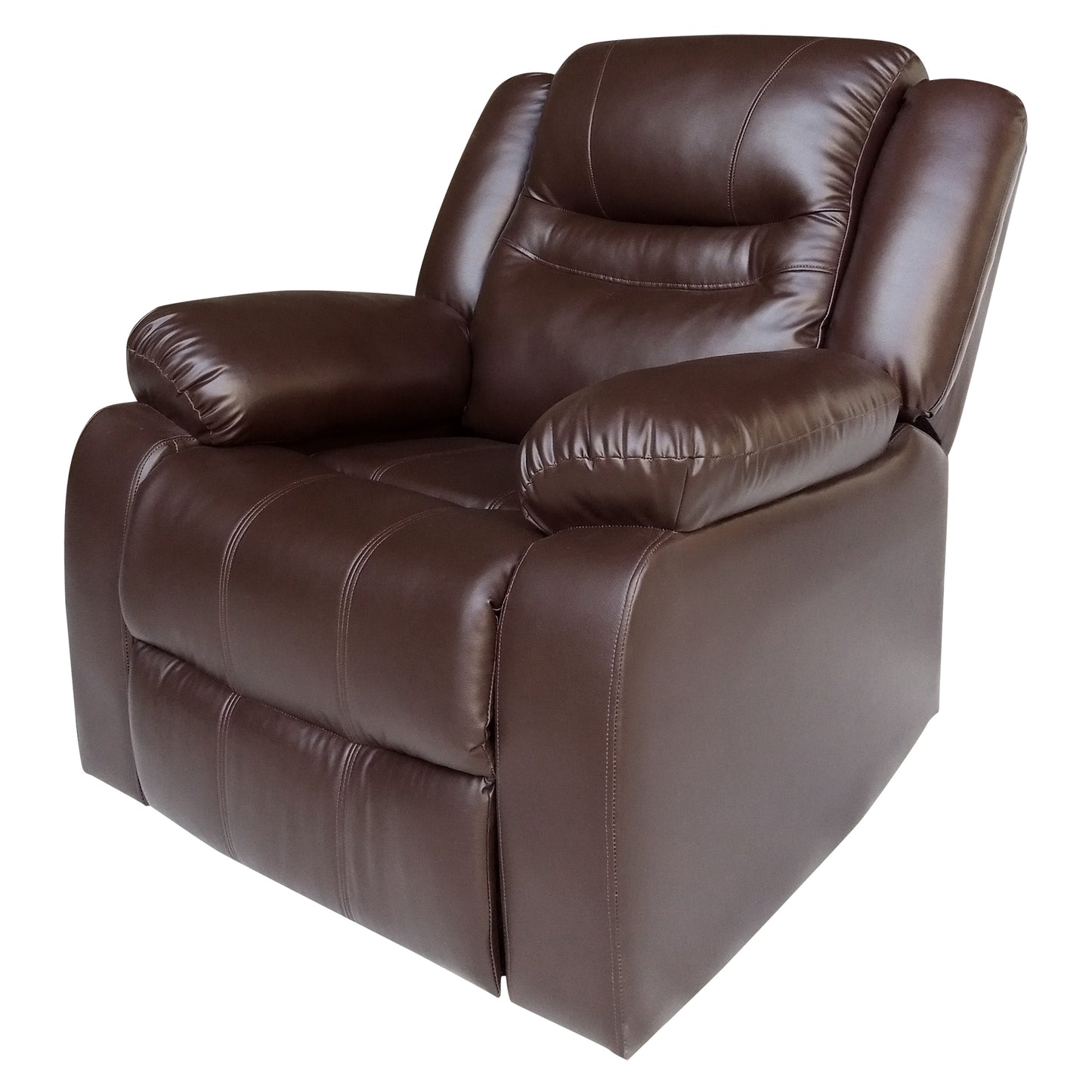 Wilson Leatherette 1 Seater Recliner With Pullout Lever - Dark Brown
