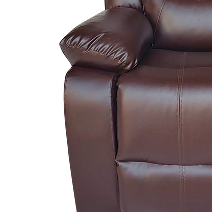 Wilson Leatherette 1 Seater Recliner With Pullout Lever - Dark Brown