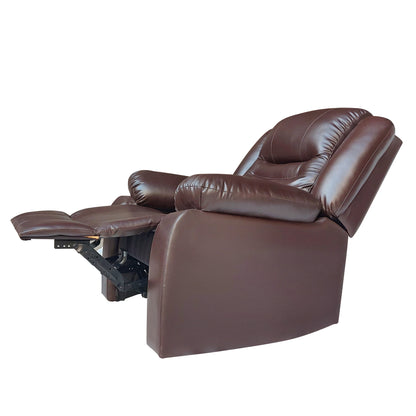Wilson Leatherette 1 Seater Recliner With Pullout Lever - Dark Brown